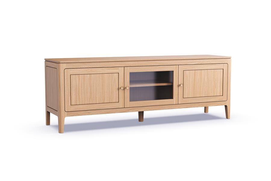 TV-kast 3-deurs glas - Theuns Eiken meubels