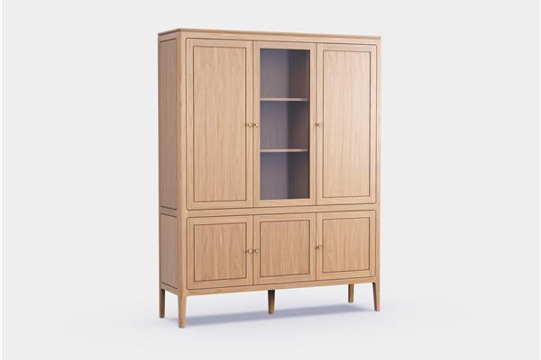 Fiera-eik-bergkast-3-deurs-met-glas-E02M