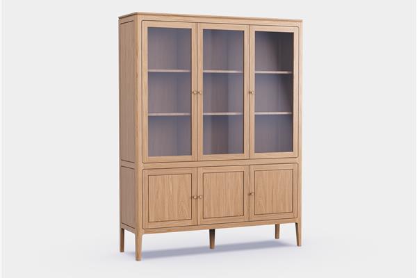 Fiera-eik-vitrine-kast-3-deurs-met-glas-E02M