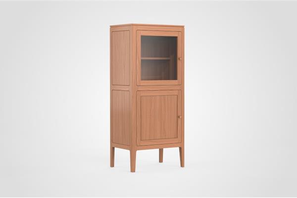 Armoire bar 2 portes en verre, gauche - Meubles en chêne