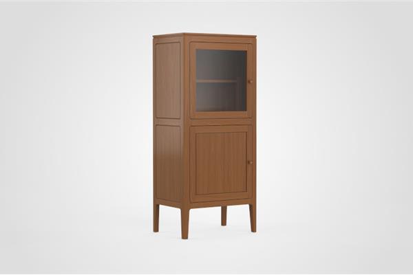 Armoire bar 2 portes en verre, gauche - Meubles en chêne