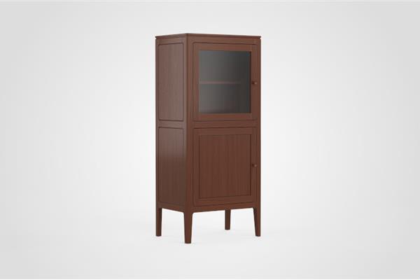 Armoire bar 2 portes en verre, gauche - Meubles en chêne