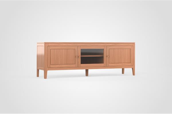 TV-kast 3-deurs glas - Eiken meubels