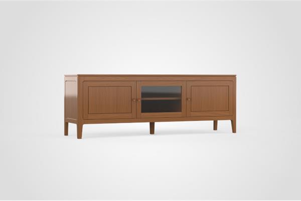 TV-kast 3-deurs glas - Eiken meubels