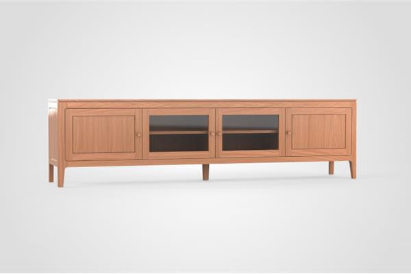 TV-kast 4-deurs glas - Eiken meubels