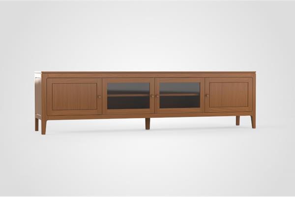 TV-kast 4-deurs glas - Eiken meubels