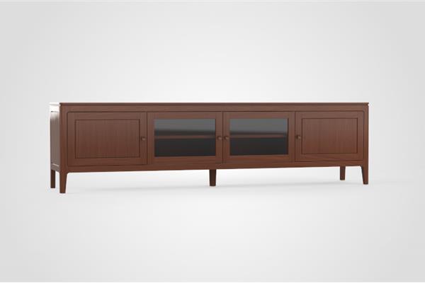 TV-kast 4-deurs glas - Eiken meubels