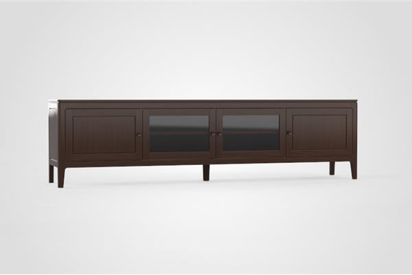 TV-kast 4-deurs glas - Eiken meubels