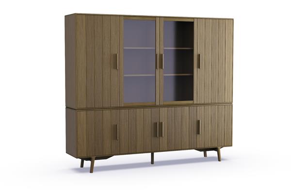 Buffet-vaisselier 4 portes en chêne massif – E33M