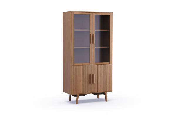 Vitrine en chêne massif – 4 portes – E14M
