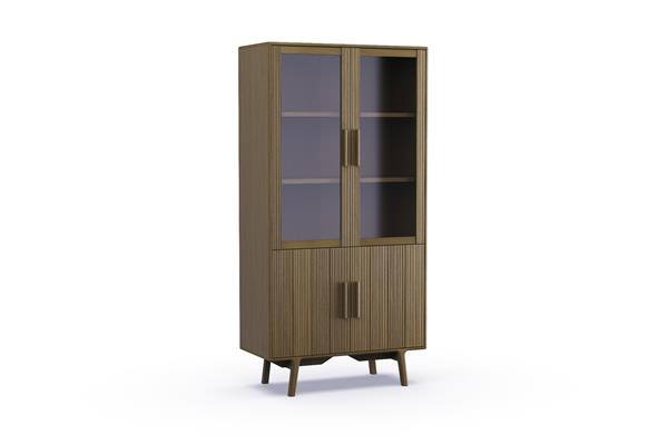 Vitrine en chêne massif – 4 portes – E33M