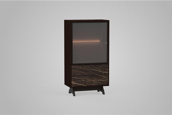 Vitrine à 1 portes - Meubles en chêne