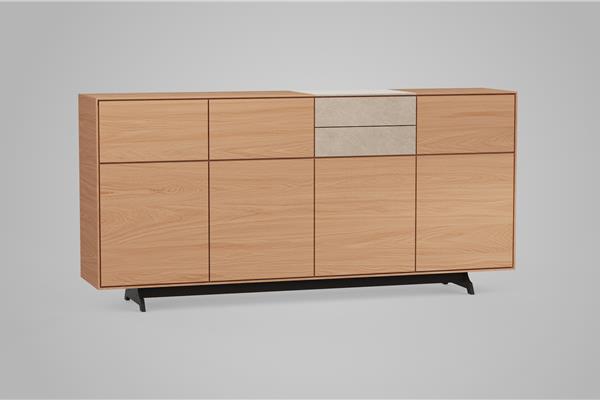 Highboard 4-doors solid - Oak furniture