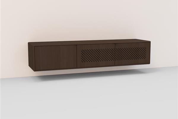 TV-kast hang met raster 3-deurs - Eiken meubels