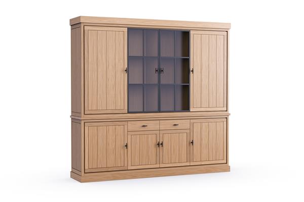 Buffet kast 4-deurs met glasdeur - Theuns