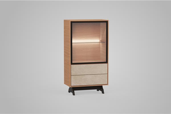Highboard 1-doors with glass - Theuns