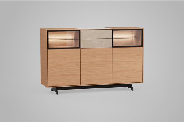 Highboard 3-doors with glass - Theuns
