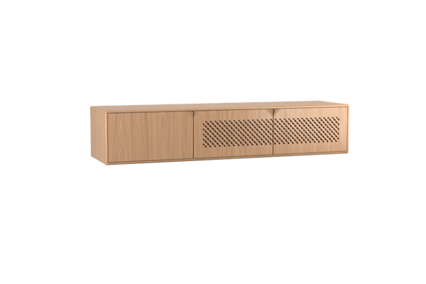 Meuble TV suspendu avec grille 3-portes - Theuns