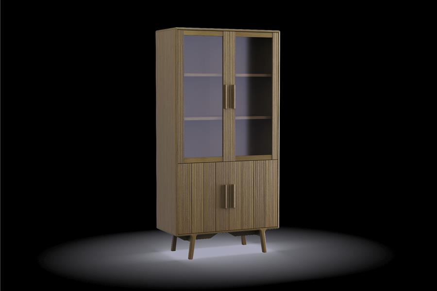 armoire vitrée 4-portes - Theuns Meubles en chêne